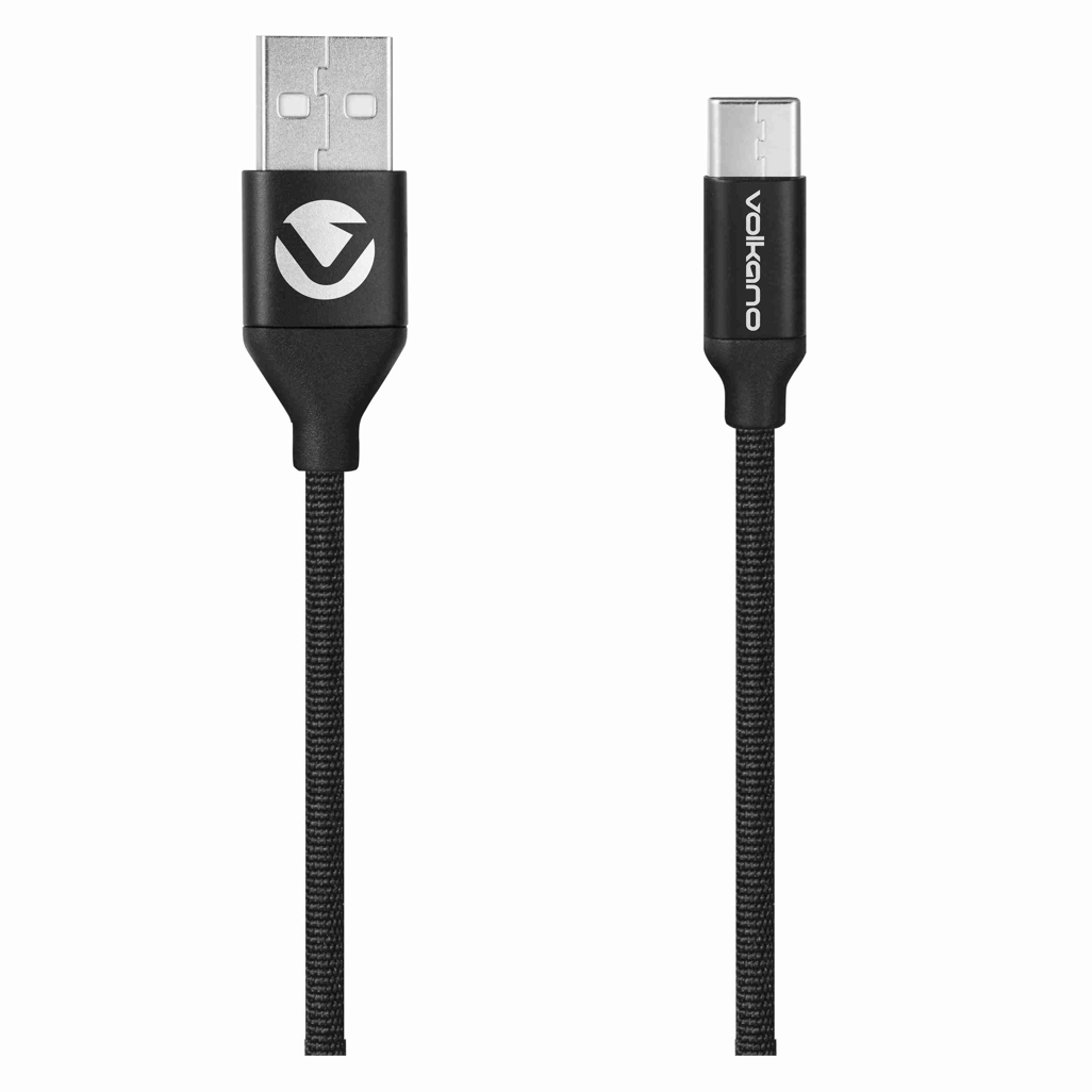 Volkano Weave Series Fabric Braided Micro-USB Cable 3m - Black
