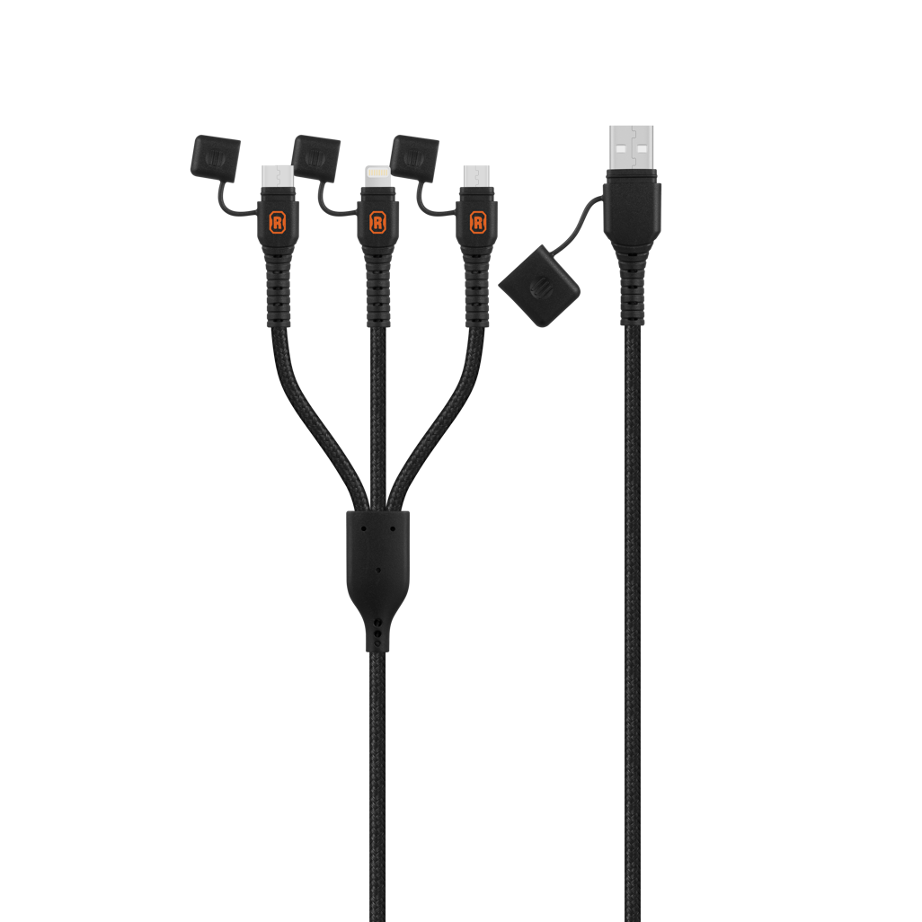 Rugged by Volkano Water- and Dust-Proof USB to 3-in-1 Cable - 1.2m