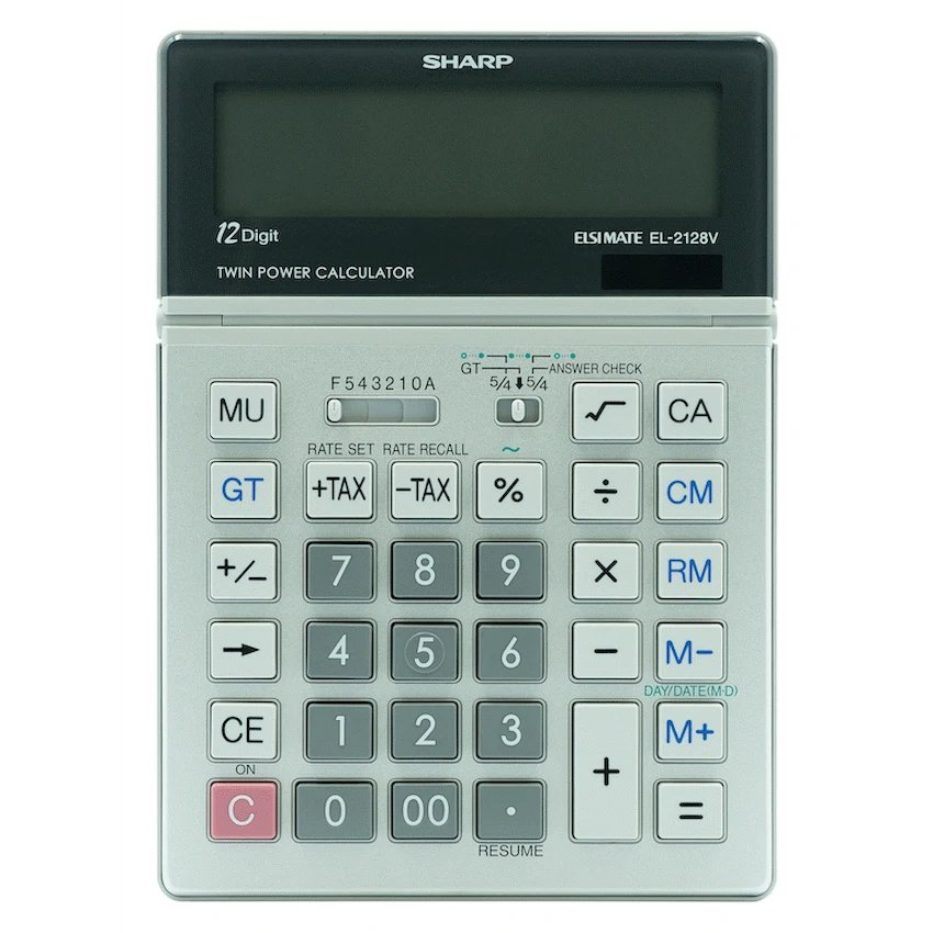 Sharp El2128V Semi-Desk Calculator