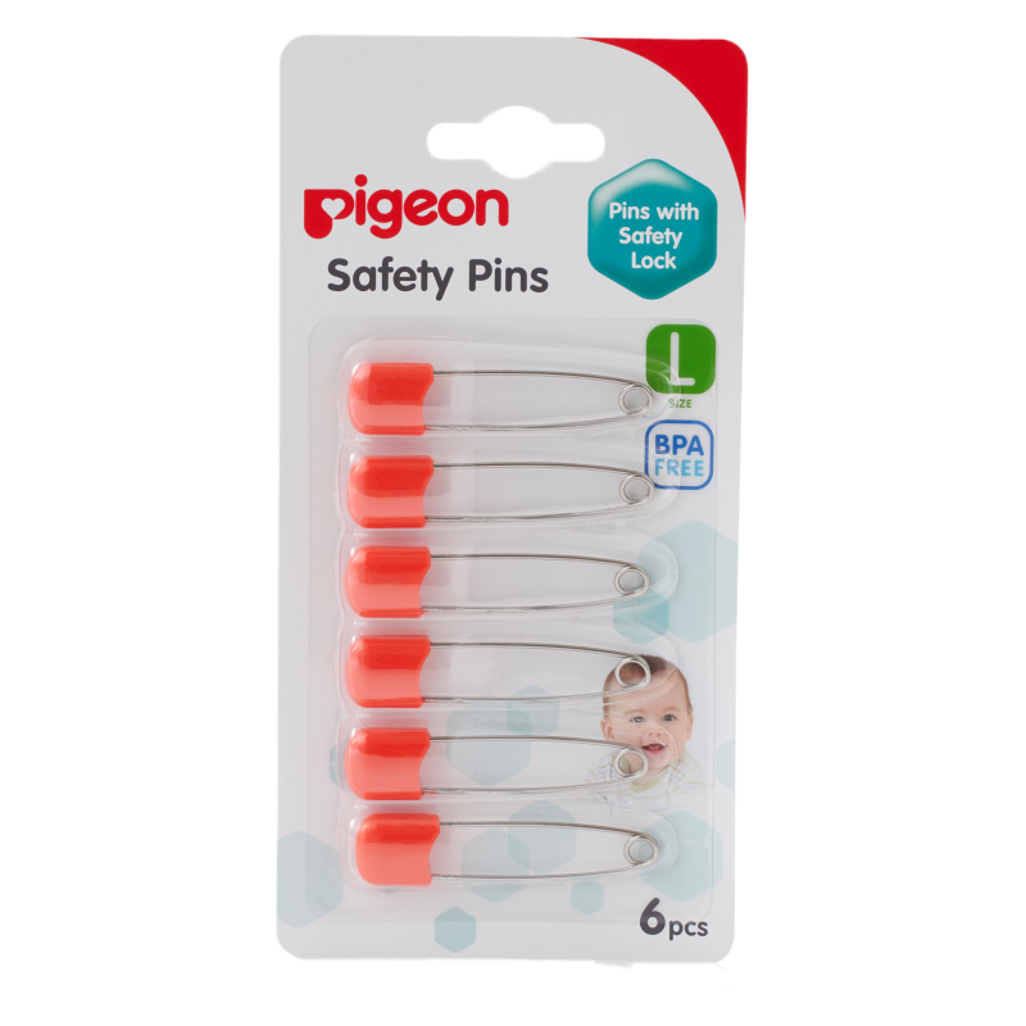 Pigeon Safety Pin (L) 6 Pcs/Card