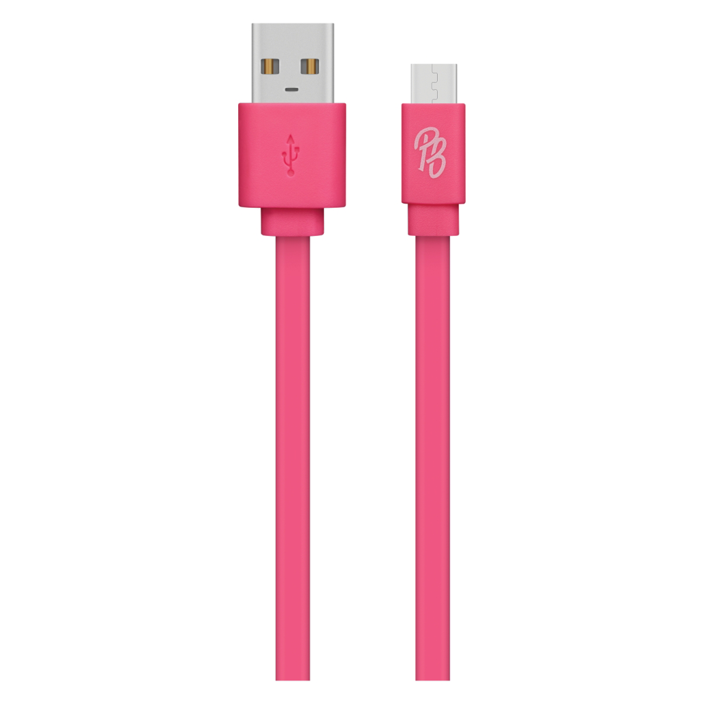 Pro Bass Energize Series Packaged Micro USB Cable - Pastel Pink 1.2m