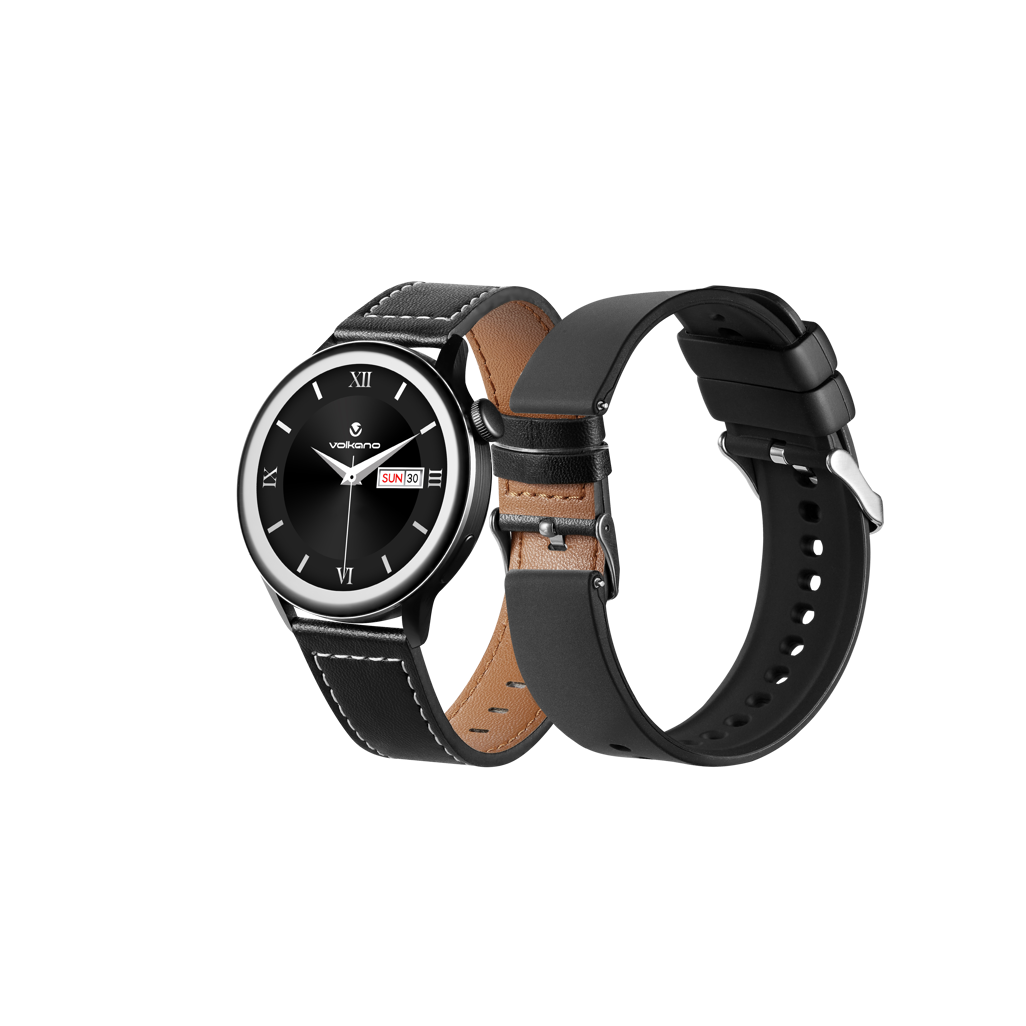 Volkano Forte Series Smart Watch with Leatherette Strap