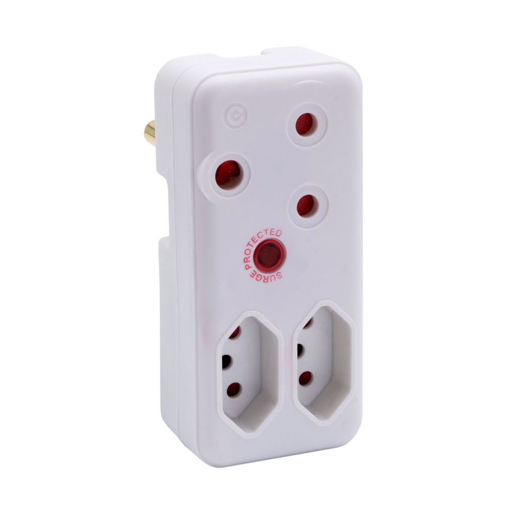 Switched 3-Way Medium Surge Adaptor - White