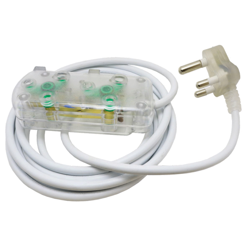 Ellies 2 Way Light Duty Coloured Extension Lead -3M