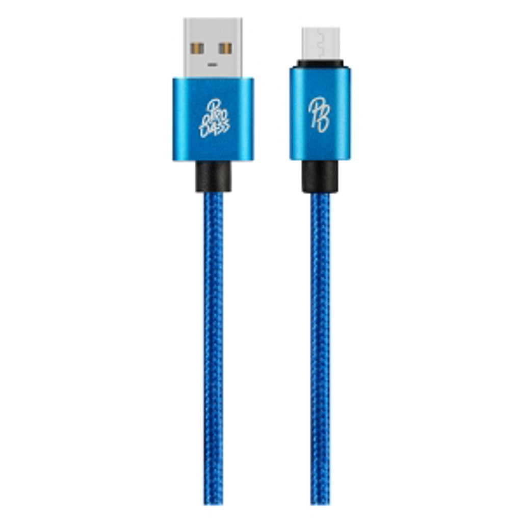 Pro Bass Braided Series Micro USB Cable - Blue 1.5m