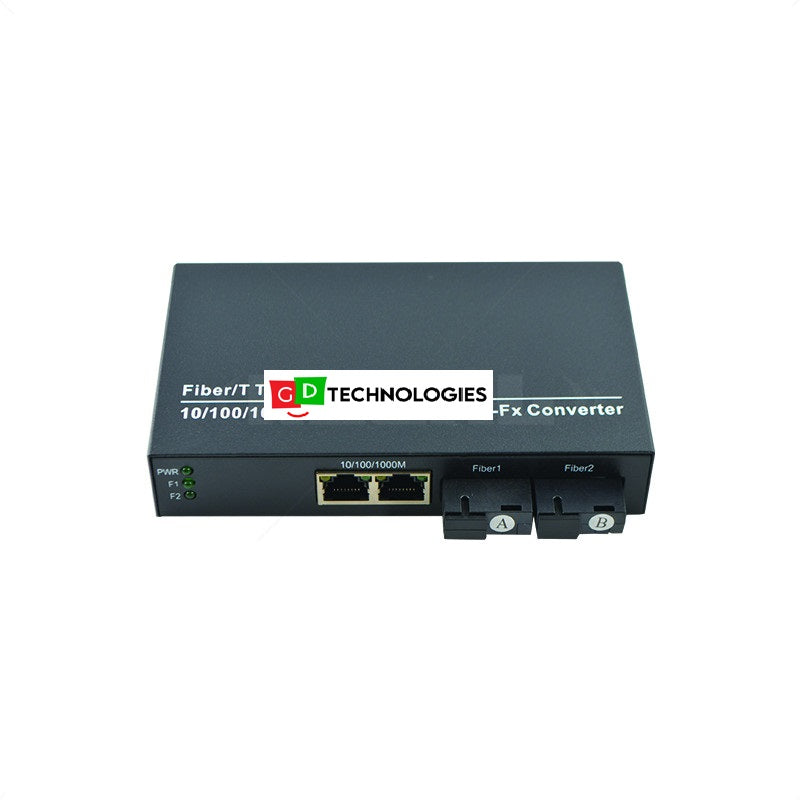 2 PORT GIGABIT ETHERNET TO FIBRE SINGLE MODE MEDIA CONVERTER