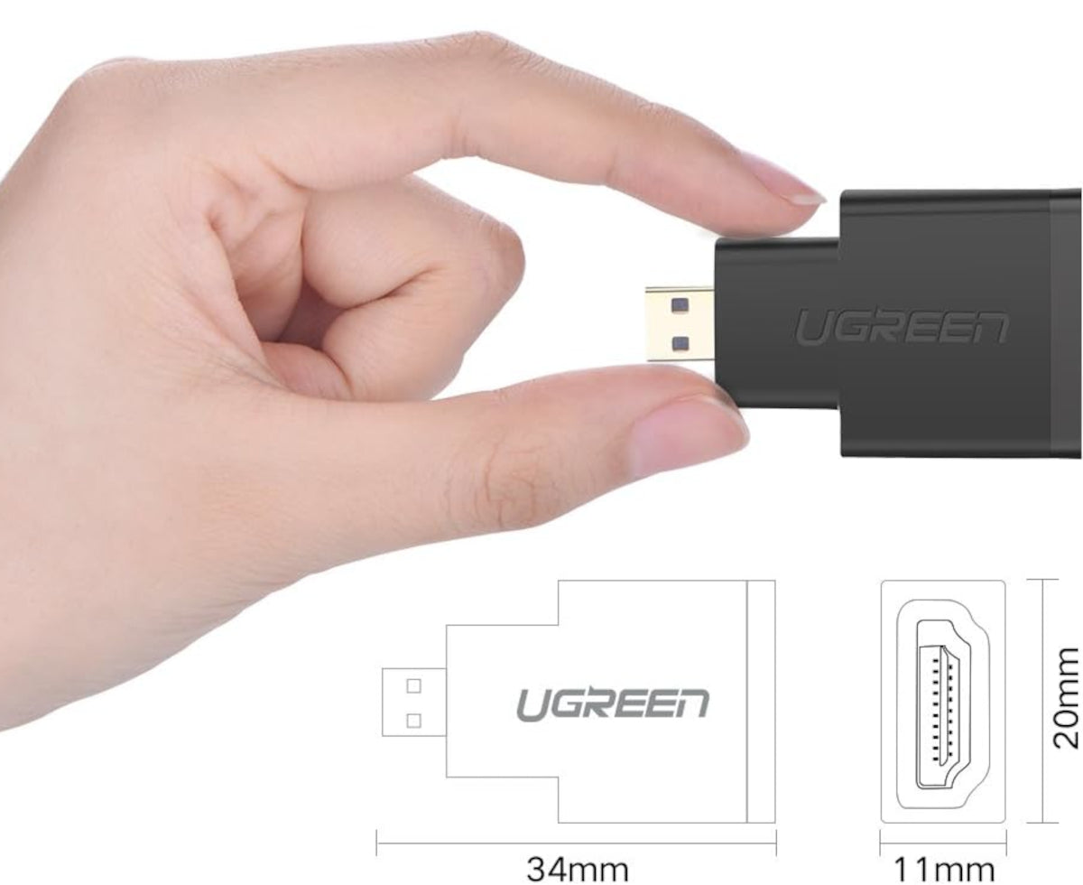UGREEN Micro HDMI Male to HDMI Female Adapter – Black – image 2