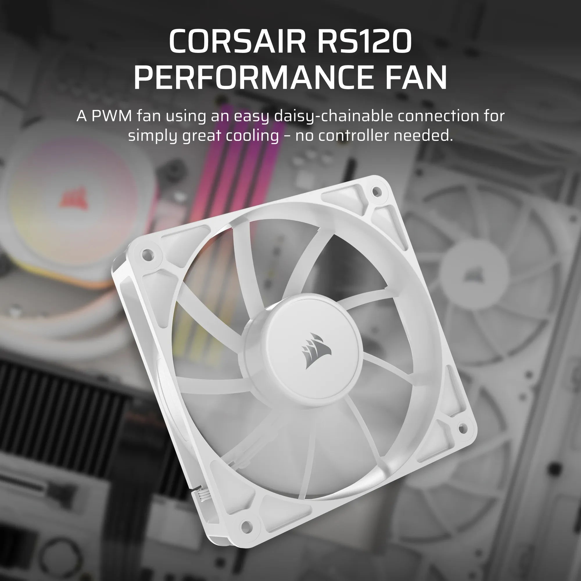 Corsair RS120 120mm PWM Fan – White - image 2