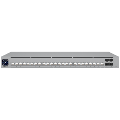 Ubiquiti Layer 3 Etherlighting USW-PRO-HD-24-POE-EU (22) 2.5 GbE, (2) 10 GbE PoE++ ports, (4) 10G SFP+ ports, DC power backup ready