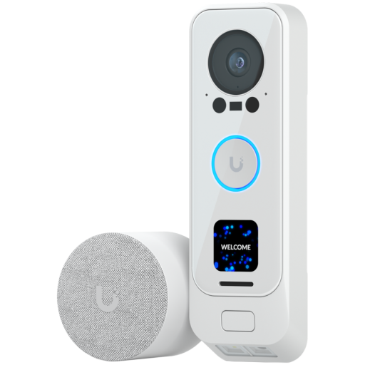 Ubiquiti UVC-G4 Doorbell Pro PoE Kit-White Improved HDR and low-light performance, Connect and power using PoE, AI event detections