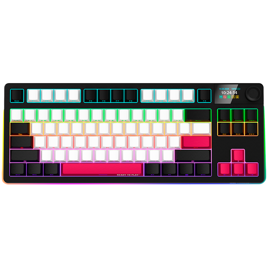 LORGAR KBP70TKLW, Wireless TKL Mechanical Gaming Keyboard Pro, Black/red, EN layout
