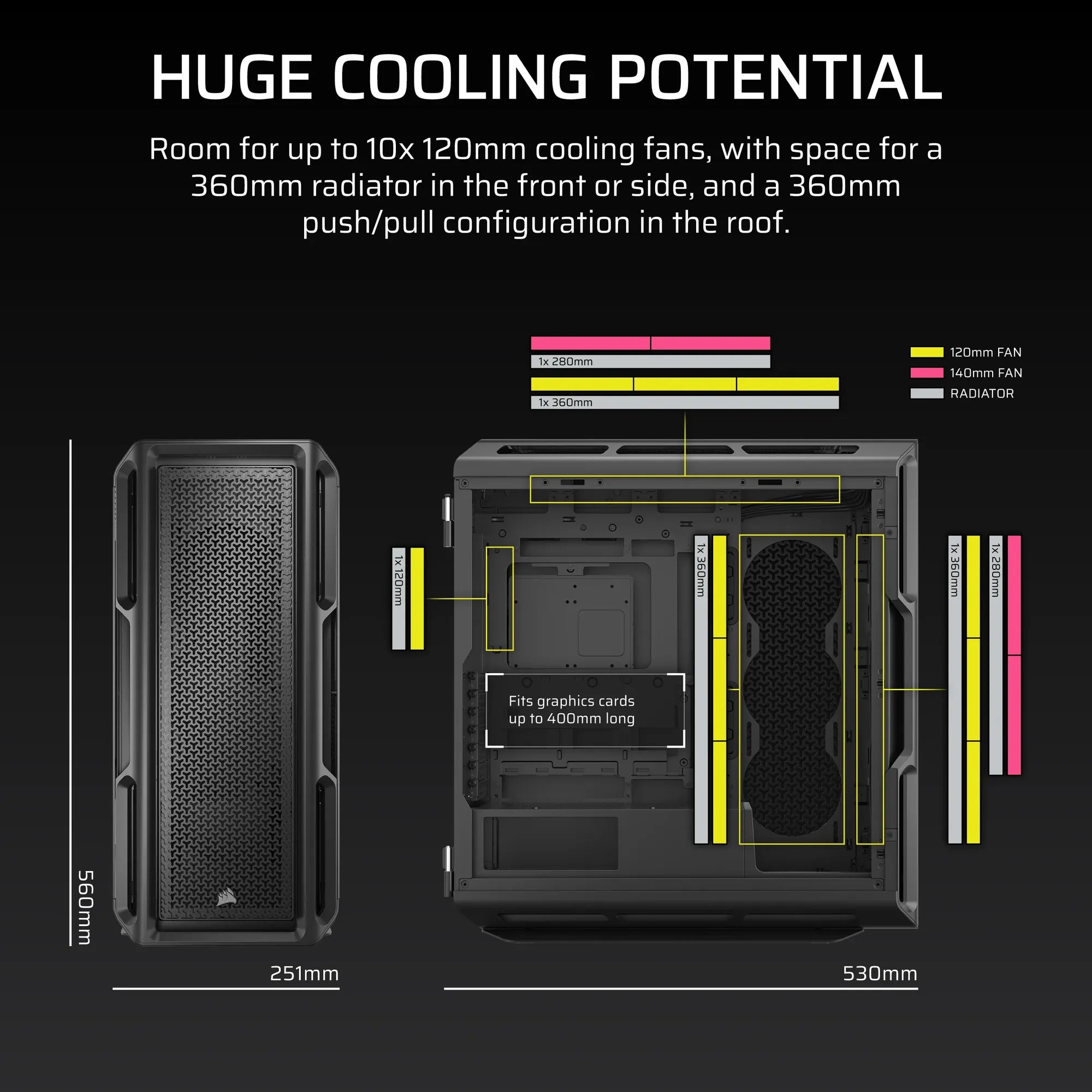5000T Mid-Tower PC Case; Black - image 2