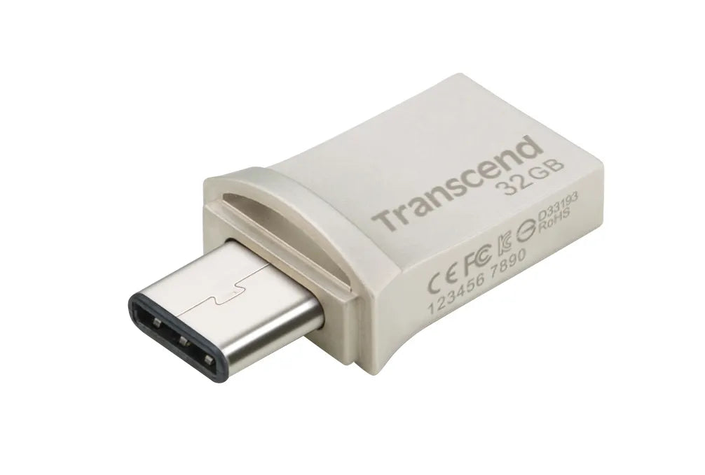 TRANSCEND 32GB JETFLASH 890 USB-C & USB 3.1 OTG FLASH DRIVE - SILVER - image 2
