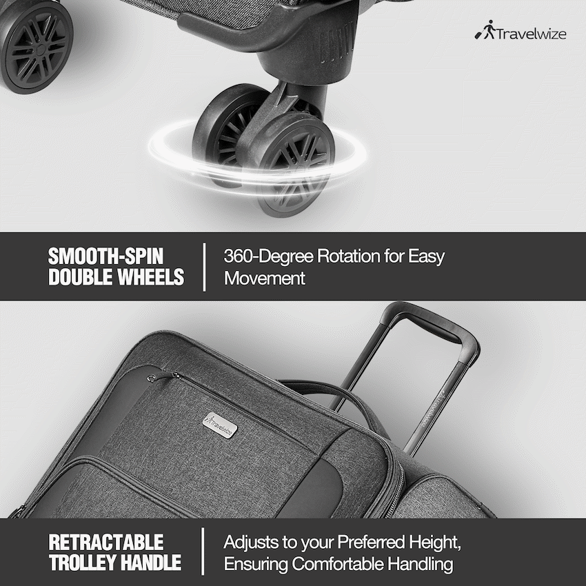 Travelwize Aurora 75cm 4-Wheel Spinner Trolley Case - Grey Melange - image 2