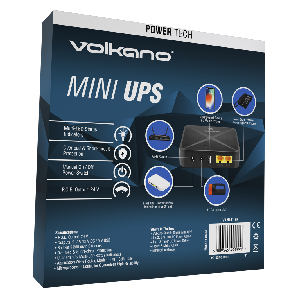 Volkano Sustain Series Mini UPS 5200mAh