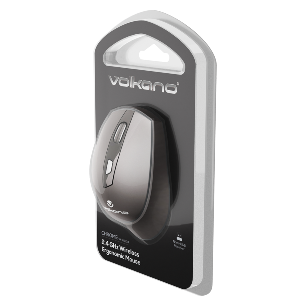 Volkano Chrome Series Wireless Mouse - Black