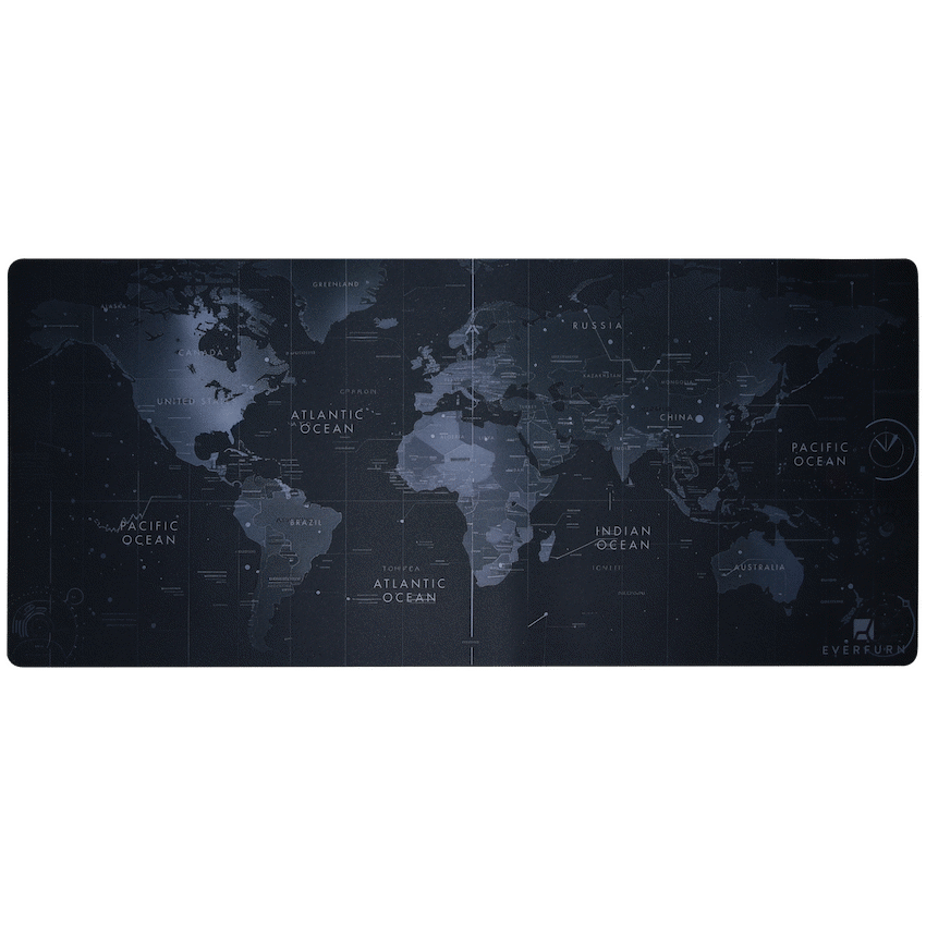Everfurn Desk Mat - World Map - Large - Black - Non-Slip - image 2