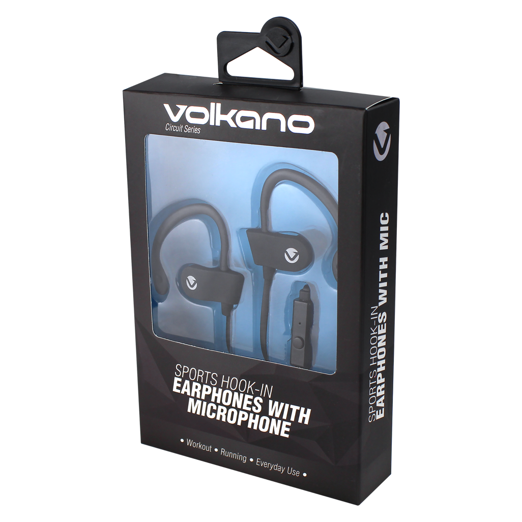 Volkano Circuit Series Sports Hook-In Earphones with Mic