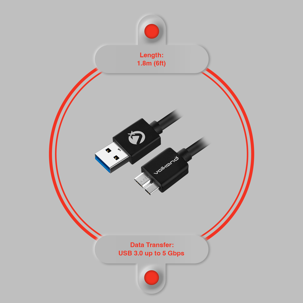 VolkanoX Data Series USB3.0 Micro USB Cable 1.8m
