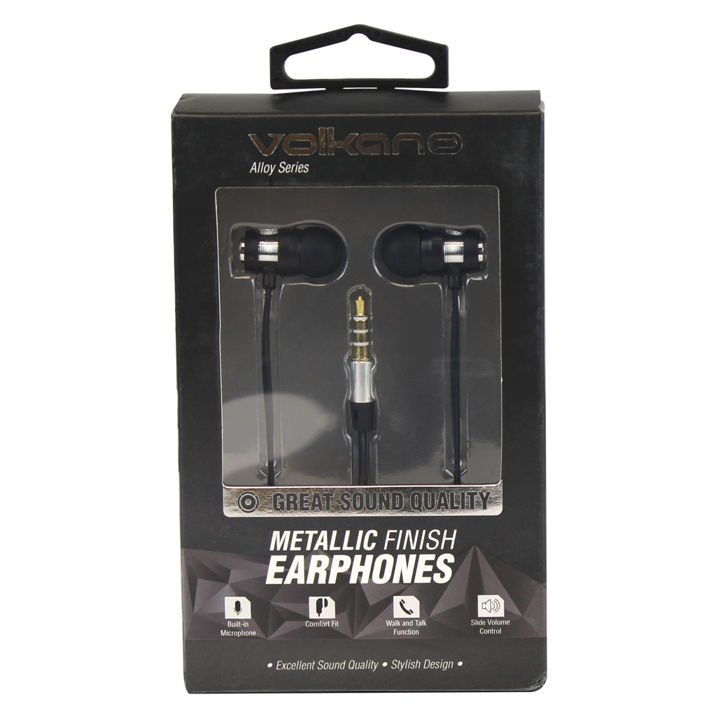 Volkano Alloy Series Metal Earphone - Silver
