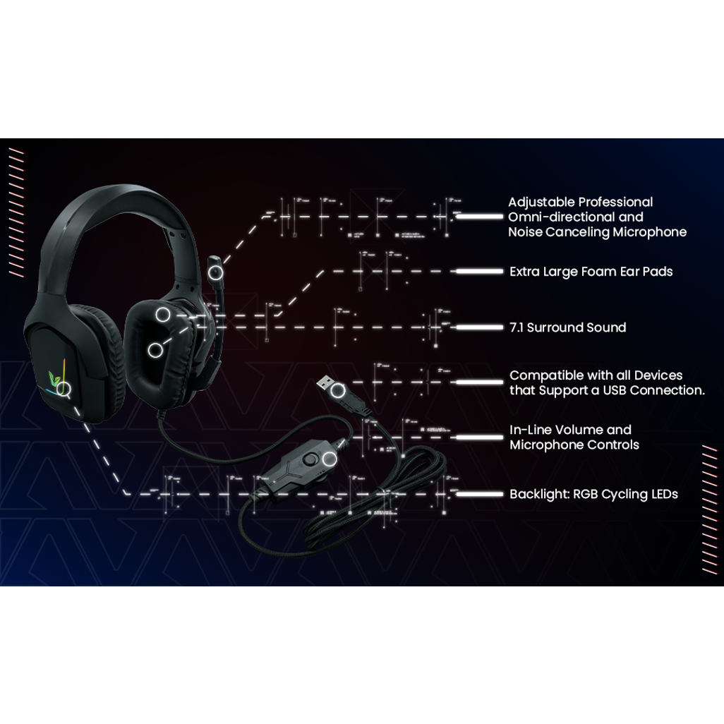 VX Gaming Comms Series 7.1 Headphone - Black
