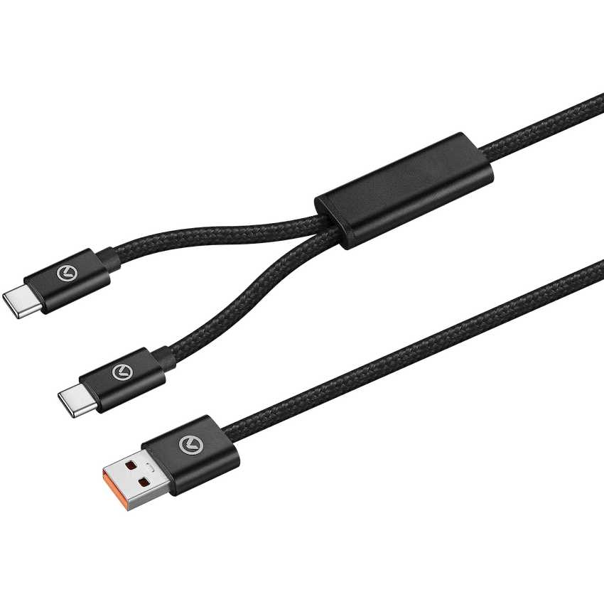 Amplify Linked Series USB to 2 x USB-C Braided Cable 60W 1.2m - Black - image 2