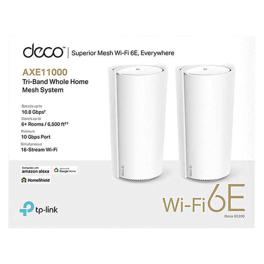 TP-Link Deco XE200 (2-Pack) AXE11000 Whole Home Mesh Wi-Fi 6E System (Tri-Band) - image 2