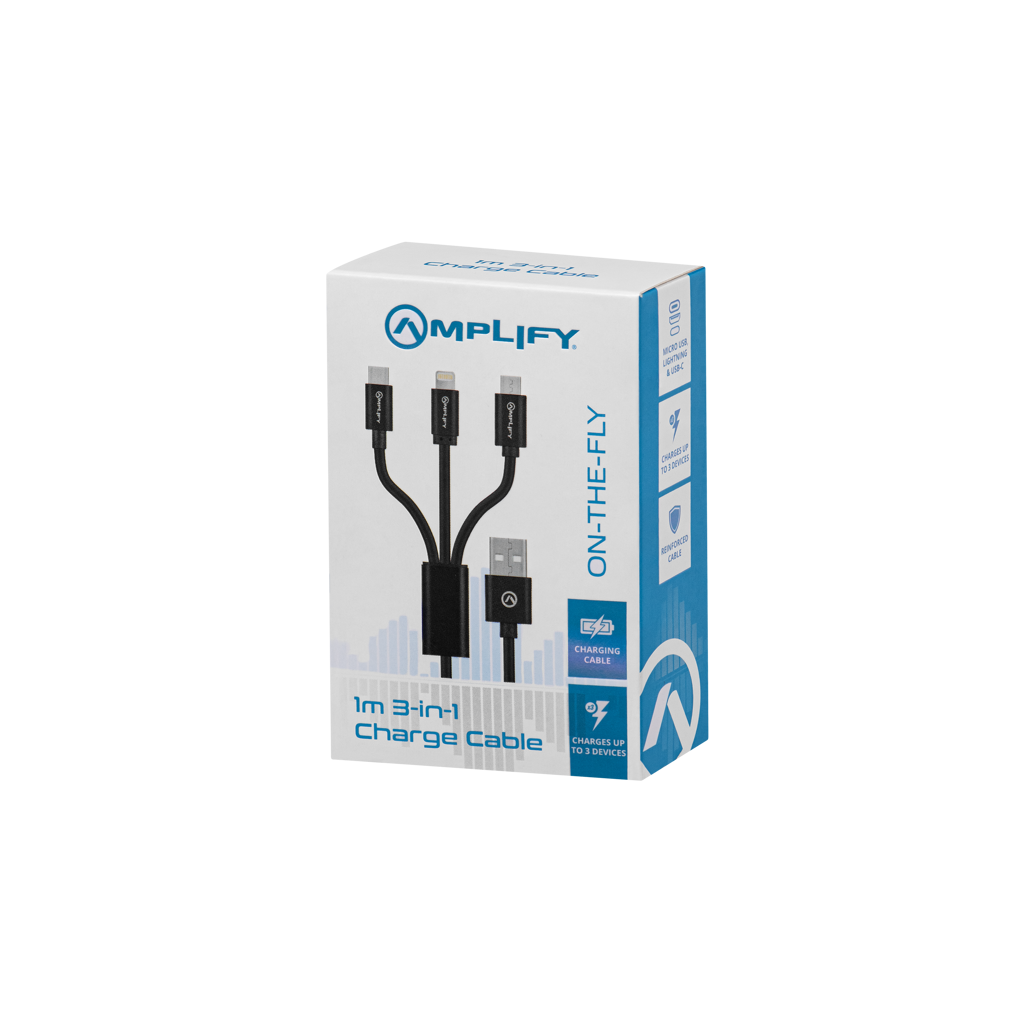 Amplify On the Fly 3-in-1 Charging Cable 1m