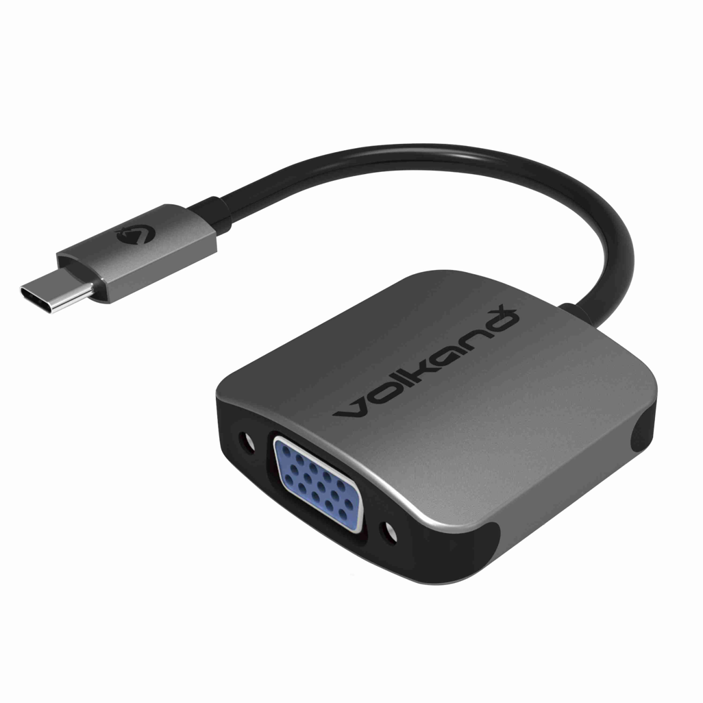 VolkanoX Core VGA series USB Type C to VGA converter - 10cm - Charcoal