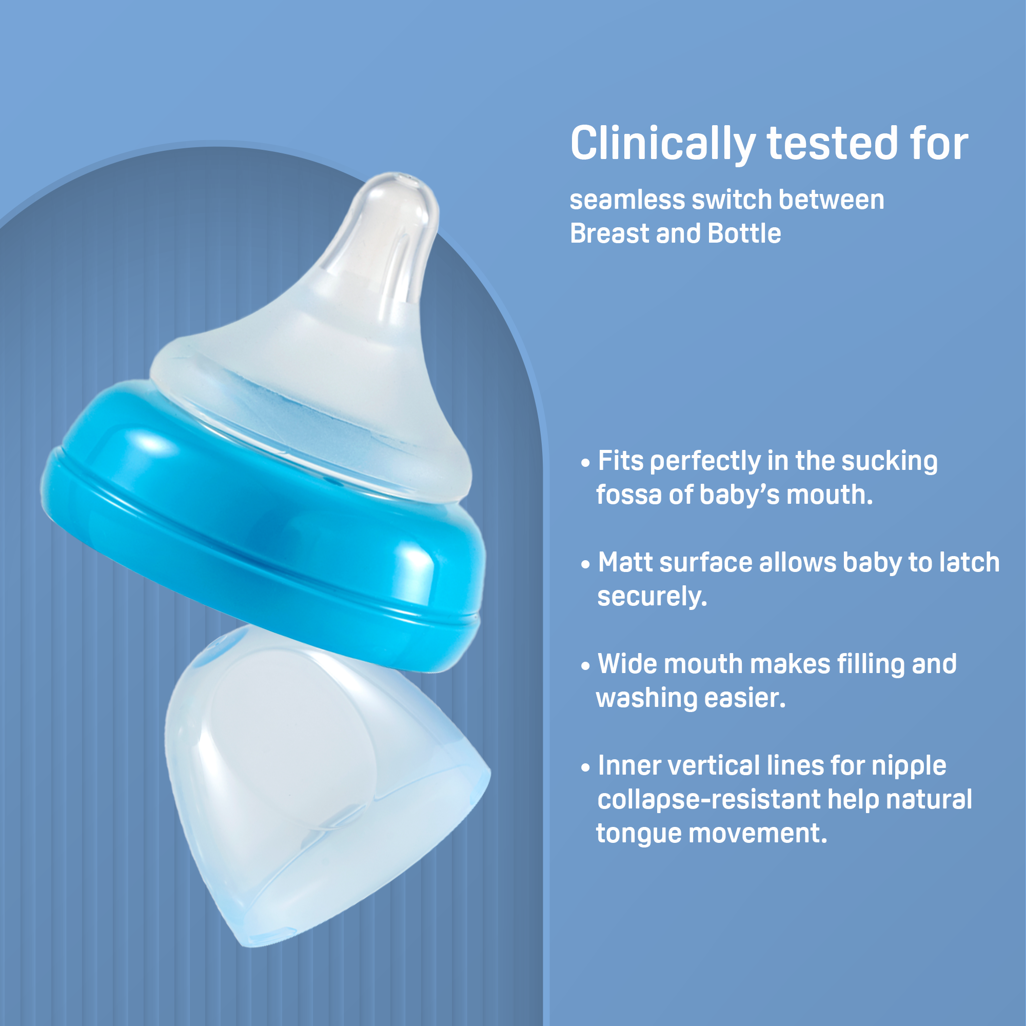 Pigeon Peristaltic Plus PP Bottle 160ml (SS Hole) - Blue