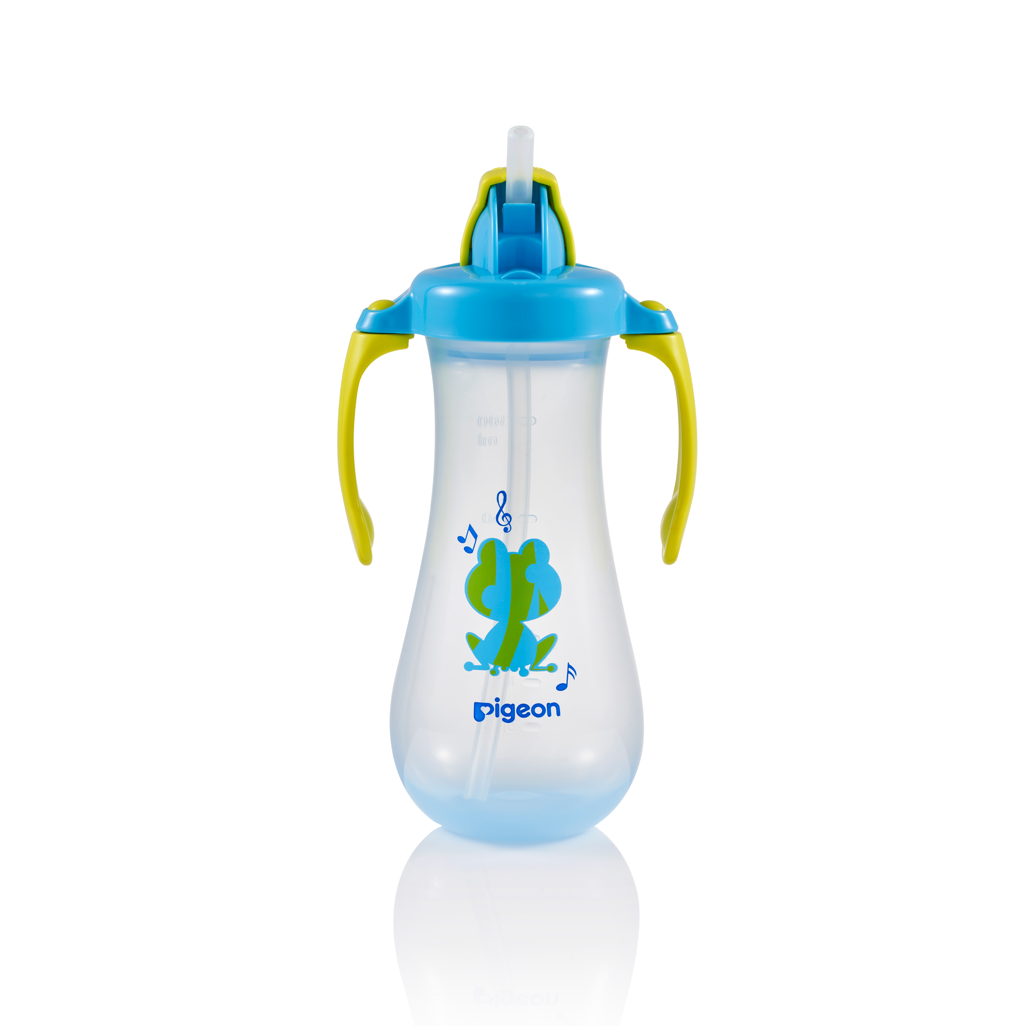 Pigeon Tall Straw Bottle - Blue