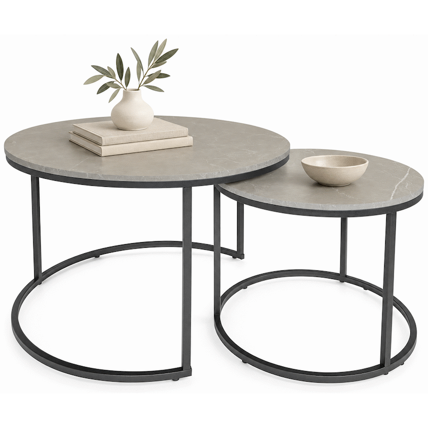 Everfurn Nile Nesting Coffee Table - Marble Grey - image 2