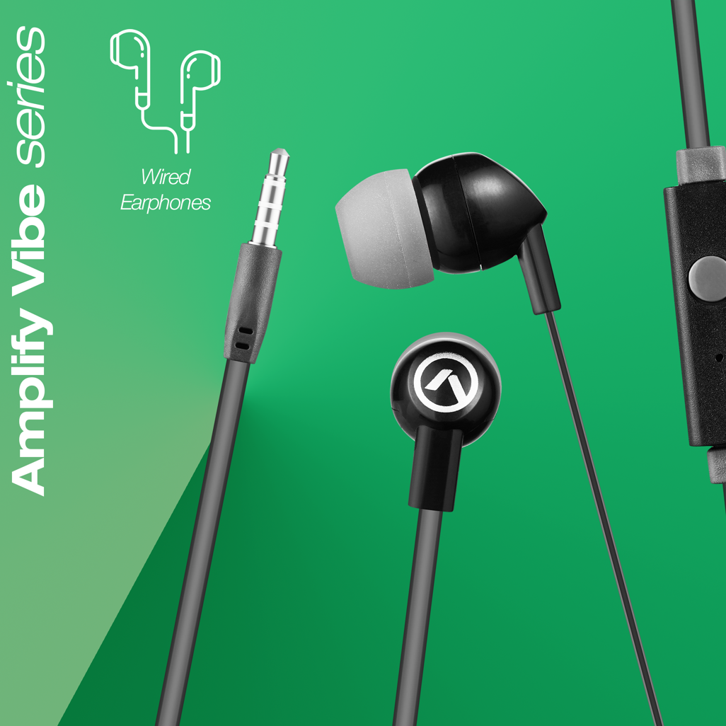 Amplify Vibe series earphones with Mic Black
