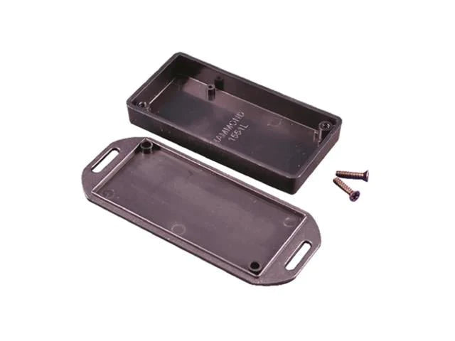 Miniature Flanged Lid Enclosure ABS Plastic 80mm x 400mm x 15mm Black