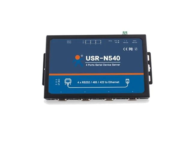 Industrial 4 Port Ethernet Device Server with BI-Directional Transparent Transmission Between RS232/RS485/RS422 and Network