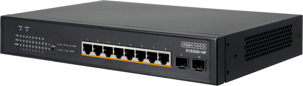 Edge-Core 10 Port Gb Websmart PoE Switch - image 2