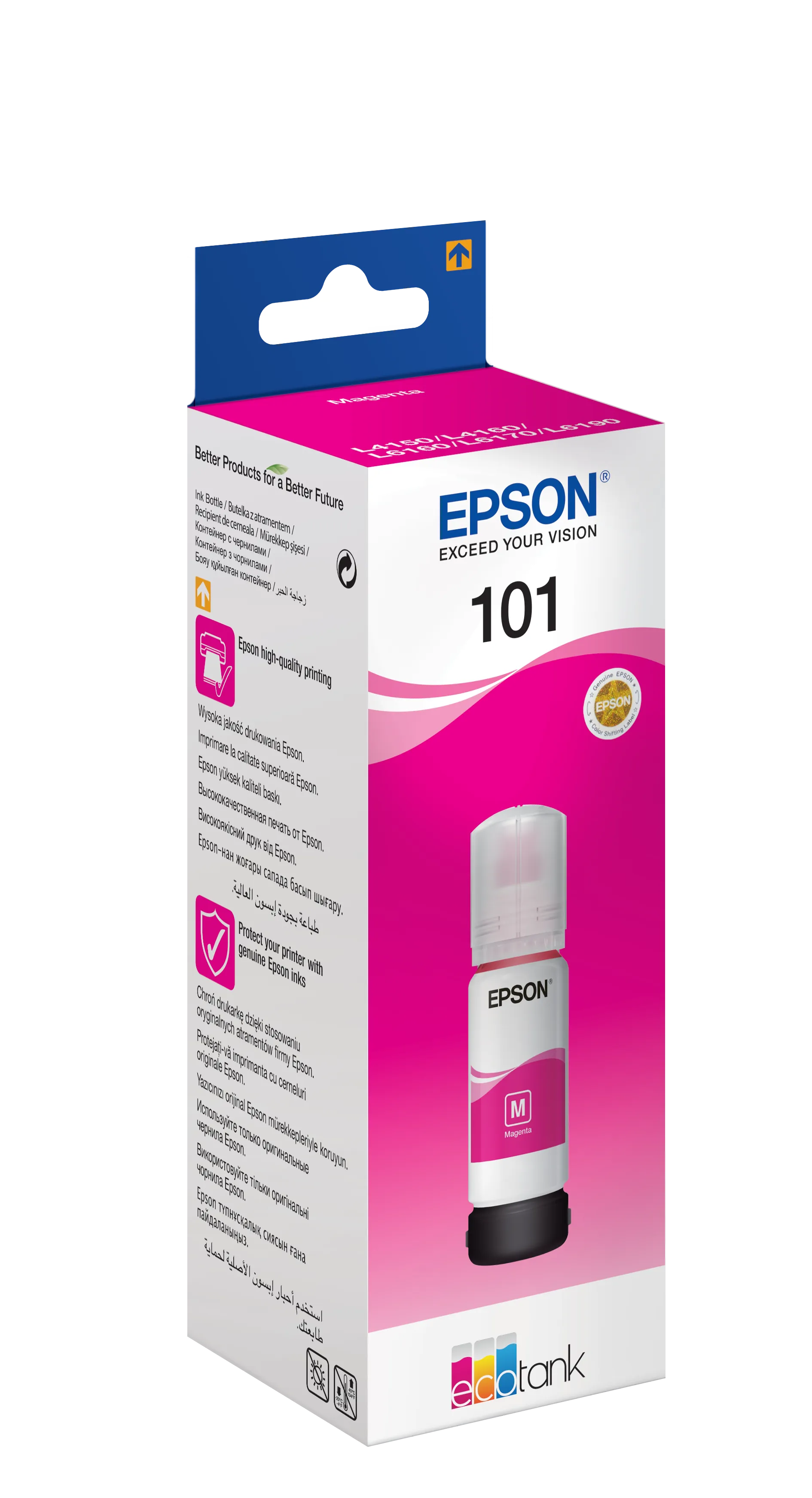 Epson 101 Ecotank Magenta ink bottle (70ml). 6000 pages @ 5% coverage.