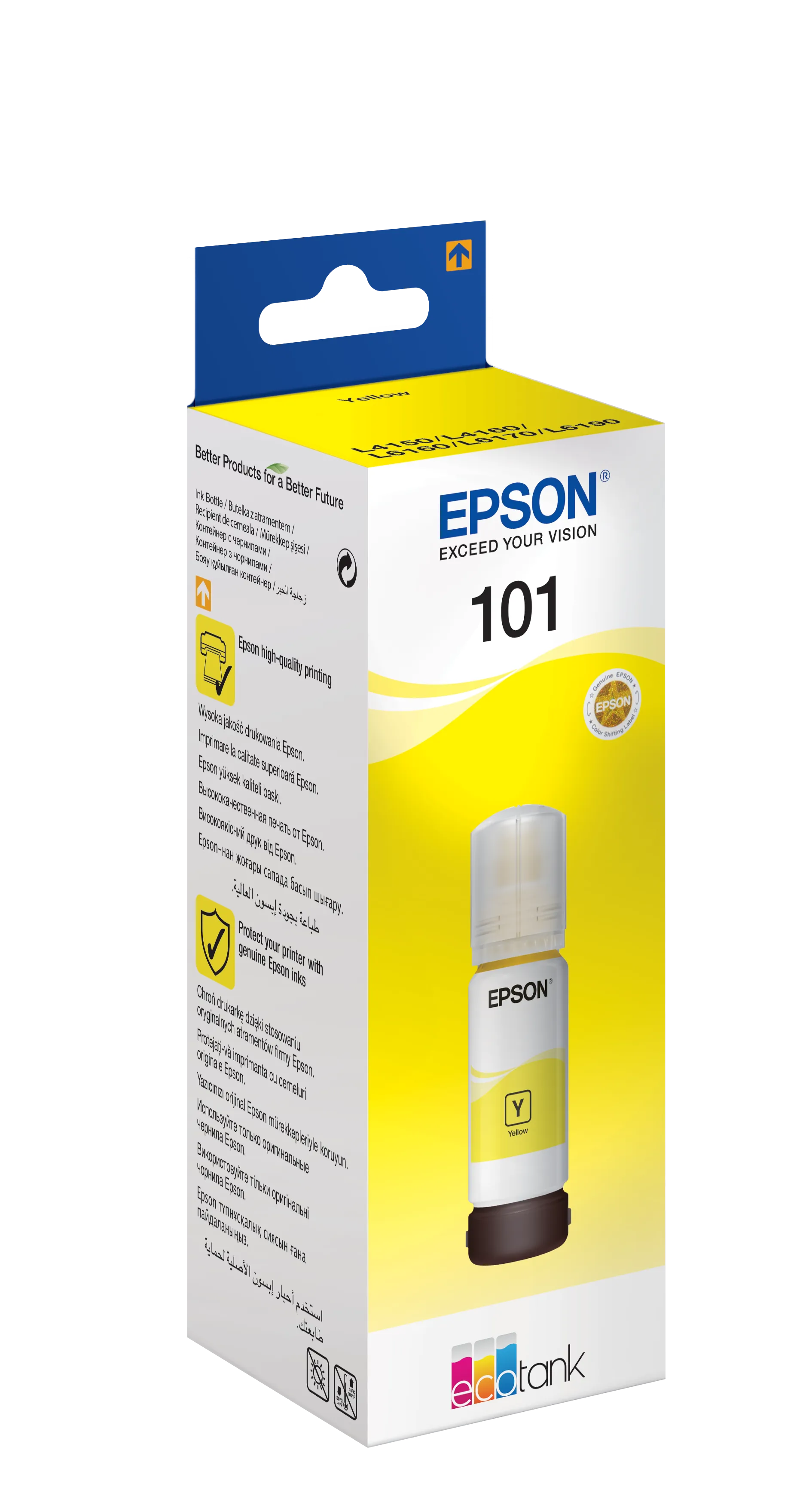 Epson 101 Ecotank Yellow ink bottle (70ml). 6000 pages @ 5% coverage. - image 2