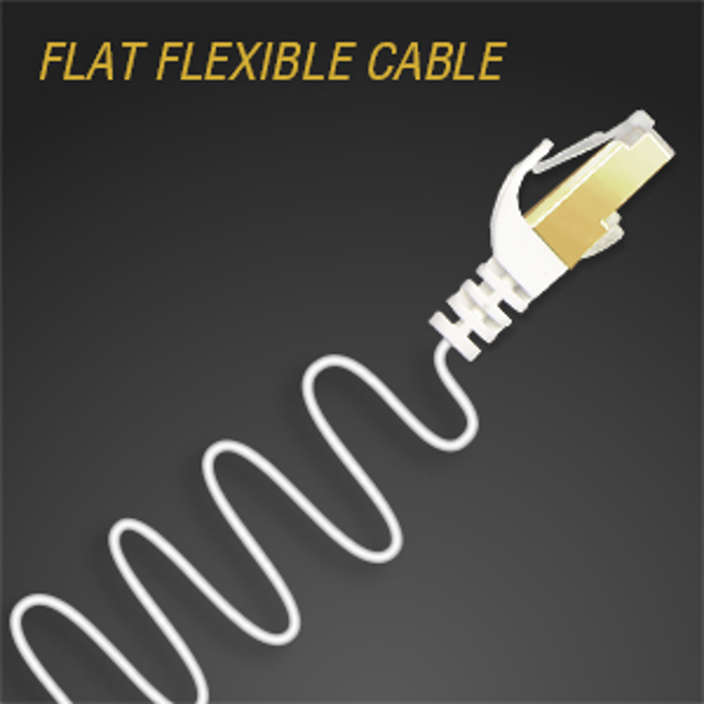 VolkanoX Giga series Cat 7 Ethernet cable 3meter - white, gold tips