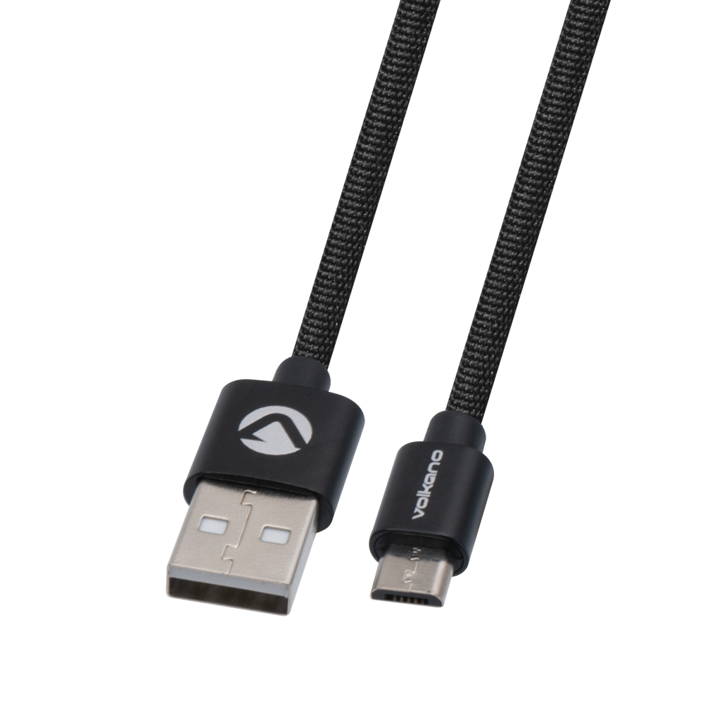 Volkano Braids Series Nylon-Braided Micro USB Cable 1.2m - Black