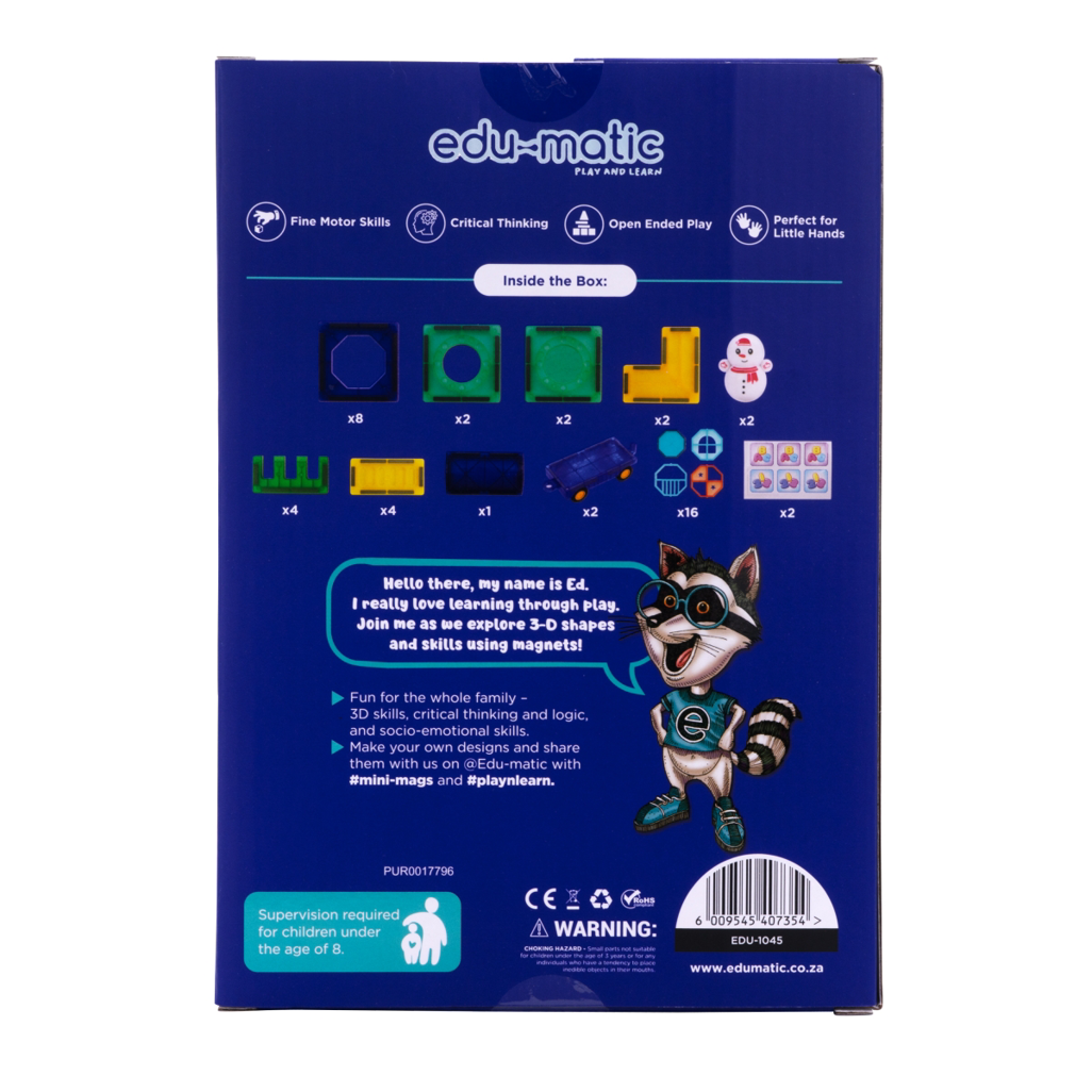 43 Magnetic Tiles with Windows and Car Parts
