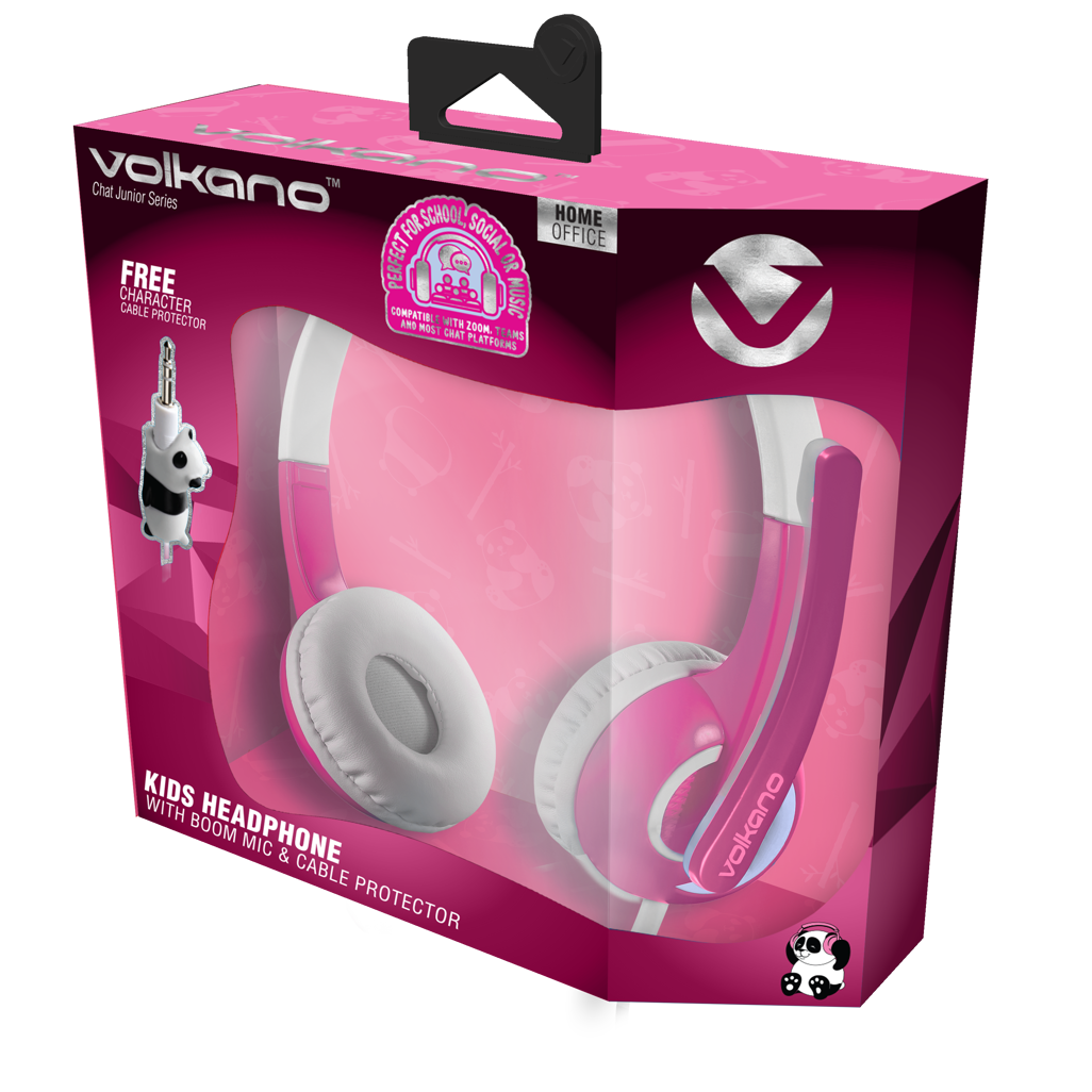 Volkano Kids Chat Junior Series Headset with Mic - Pink