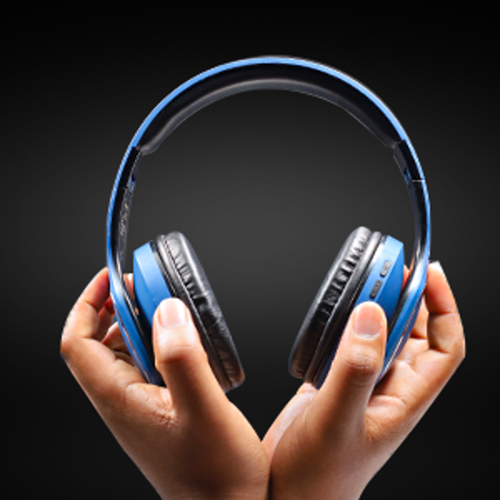 Volkano Phonic Series Bluetooth Full Size Headphones - Blue