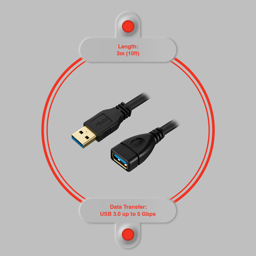 VolkanoX Data Series USB 3.0 Extension 3m