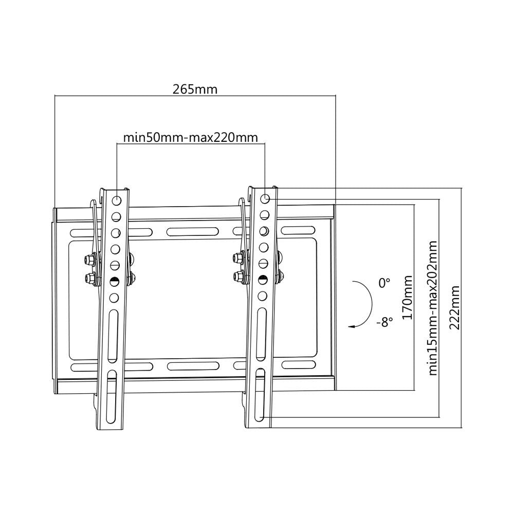 BRACKET - SLIM PROFILE TILT TV WALL MOUNT - For most 23"-42" LED, LCD Flat Panel TVs