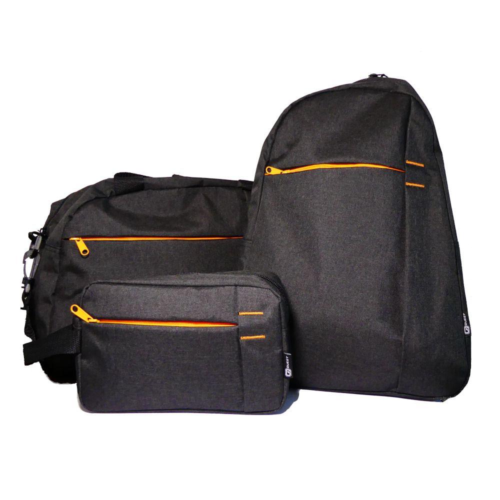 3 PIECE TRAVEL COMBO GREY/ORANGE