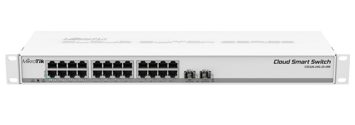 MikroTik Smart Switch 24 Port Gigabit 2 SFP+ | CSS326-24G-2S+RM