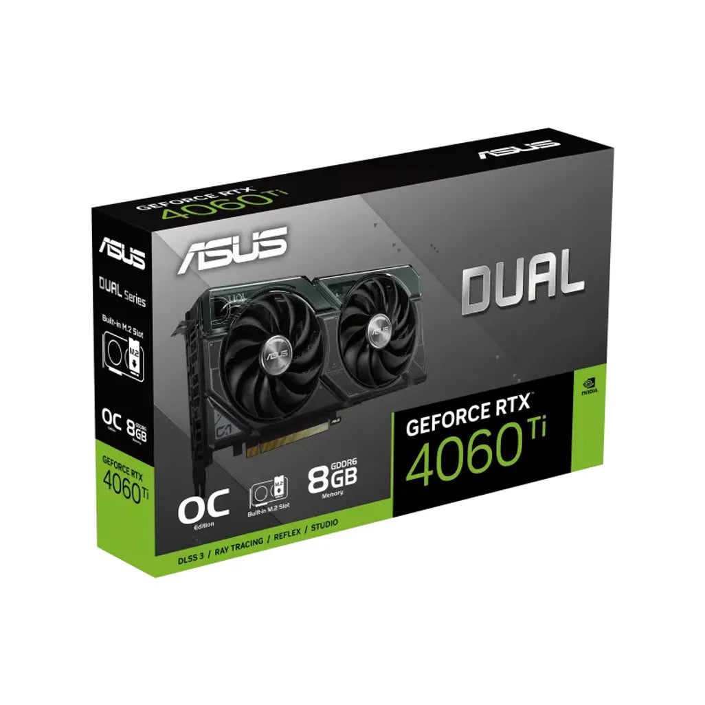 ASUS Dual -RTX4060TI-O8G-SSD, GeForce RTX 4060 Ti, 8 GB, GDDR6, 128 bit, 7680 x 4320 pixels, PCI Express 4.0