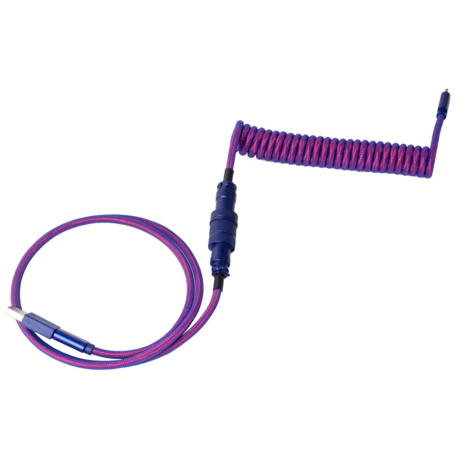 Keychron Premium Coiled Aviator USB Cable | Type-C + USB-A Adapter | Detachable Aviator Connector | 108 cm – image 2