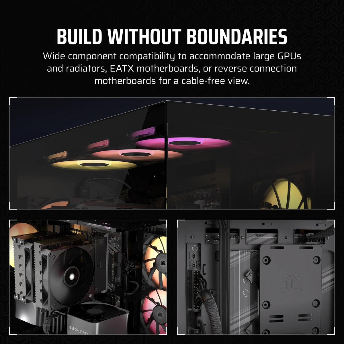 3500X Tempered Glass Black Mid-Tower PC Case; 2x 3.5'' | 2x 2.5'' Drive Bays; Up to 360mm Radiator compatible - image 3